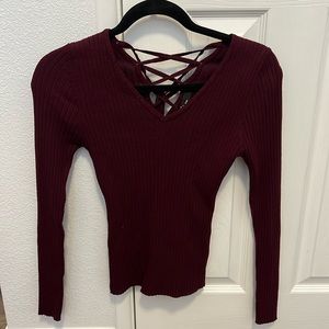 Love Tree Small Burgundy Long Sleeve